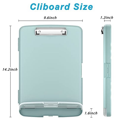 Rimilak Clipboard with Storage, 8.5 x 11'' High Capacity Clip Board, Green - color: Dark Green