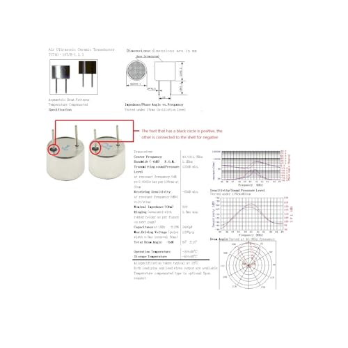 8Pcs 40KHZ RT Split Ultrasonic Transceiver Probe Receives and Transmits 40Khz Ultrasonic Sensor 16MM Ultrasonic Transducer