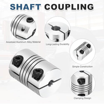 MECCANIXITY 2 Pcs 3 to 5mm Flexible Shaft Coupling 20mm L 15mm Dia - size: 3 to 5mm