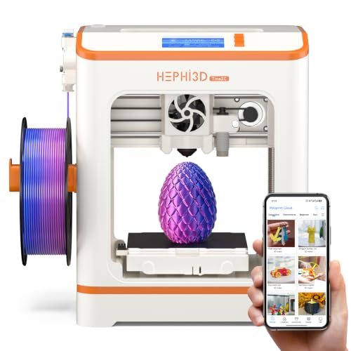 Hephi3d TINA2C 3D Printer Beginner Friendly, Easy-Ready to Print in 5 Mins - color: WhiteOrange