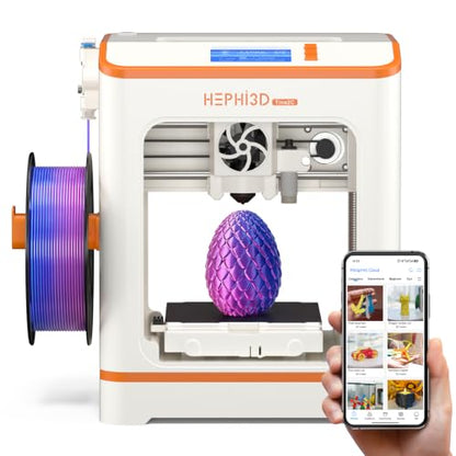 Hephi3d TINA2C 3D Printer Beginner Friendly, Easy-Ready to Print in 5 Mins - color: WhiteOrange