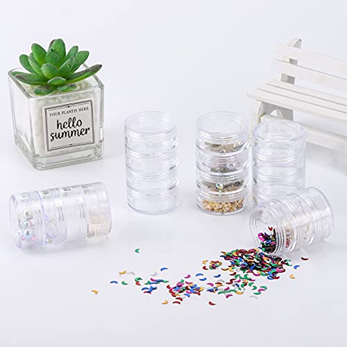 5 Set (20 Pieces) Stackable Cosmetic Containers with Screw Lids and Labels，10 Grams Clear Plastic Empty Jars Small Makeup Sample Containers for Beauty Products - color: Clear, size: 10g (5 Sets, 20 Pieces, Stackable)