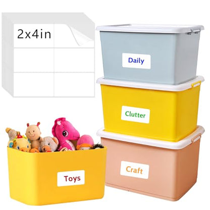 Joyberg Storage Box Labels, 420 Pcs, 2''x4'', Removable, Tear-Resistant, No Residue, for Bottles, Jars, School, Home, Business Organizing - size: 420 labels / 70 Sheets(2" x 4")
