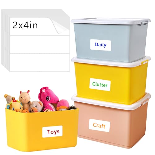Joyberg Storage Box Labels, 420 Pcs, 2''x4'', Removable, Tear-Resistant, No Residue, for Bottles, Jars, School, Home, Business Organizing - size: 420 labels / 70 Sheets(2" x 4")
