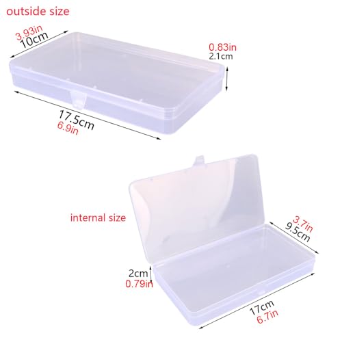 Gebildet 8 Pieces Mixed Sizes Rectangular Empty Mini Clear Plastic Organizer Storage Box Containers for Craft Projects - size: Mix