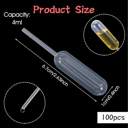 100Pcs 4Ml Cupcake Pipettes, Clear Transfer Liquid Mini Pipettes Dropper, Plastic Pipette Kitchen Supplies, Injector Mini Pipet for Chocolate Strawberries Cupcakes Waffles - style: Strip Shape
