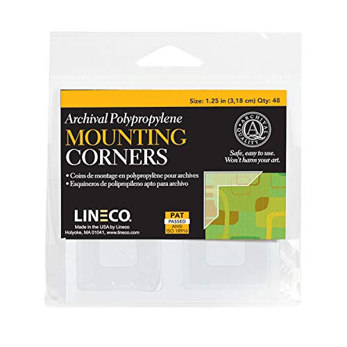 Lineco Self-Adhesive Polypropylene Mounting Corners, 1.25 Inch, 48 PCS
