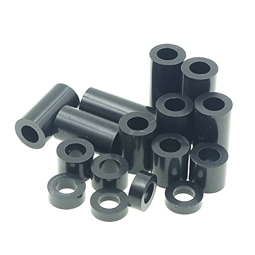 OD11mm ID6.2mm Black ABS Plastic Unthreaded Spacer Kit for M6 Screw - size: OD 11mm ID 6.2mm