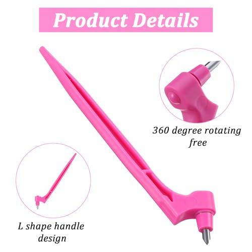 Craft Cutting Tools,360 Degree Rotating Craft Knife with 3 Different Stainless Steel Blades, Stencil Knife for DIY Crafts, Stencils, Scrapbooks, Spinblade Cutting Tool (Pink)