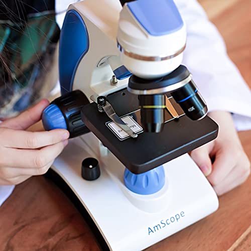 AmScope M162C-2L-PB10-WM-SP14-50P100S 1000X Microscope Kit