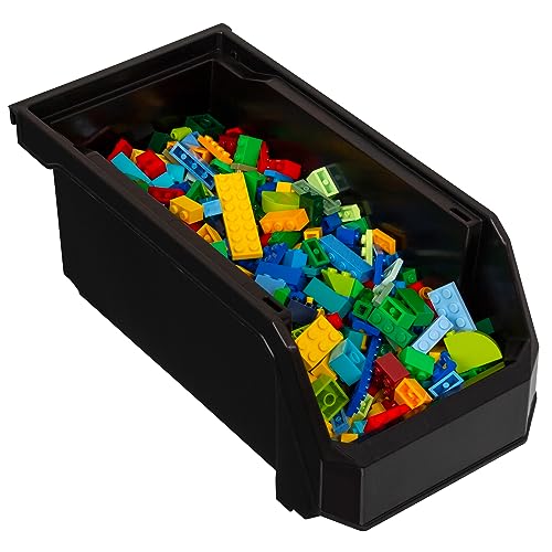 ReadySpace Medium Stackable Plastic Storage Bins, 8-Pack, Black - color: Black, size: Medium, 8-Pack