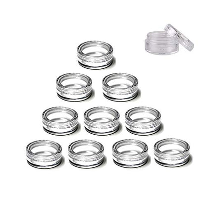 GBSTORE 3 Gram Plastic Cosmetic Containers,for Eye Shadow Nails Powder Jewelry Cosmetic Lip Balm Lip Gloss Cream Lotion and Creams Sample Make-up Storage(10 Pcs)