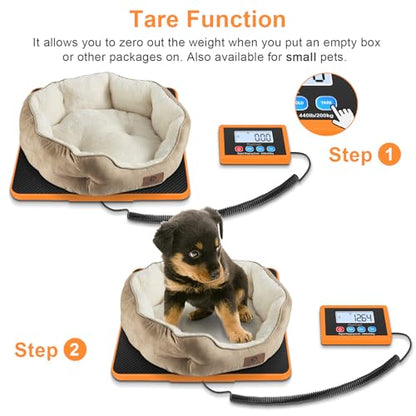Fuzion Shipping Scale, 440LB x 10g Accurate Digital Postal Scale, Hold/Tare - color: Black&Orange