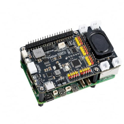 SunFounder Fusion HAT+ Expansion Board for Raspberry Pi 5/4/3B+/Zero 2W, 4 DC Motor Drivers, 12 PWM Servo, ADC, Speaker & Mic, Works with AI LLMs（ChatGPT/Gemini）
