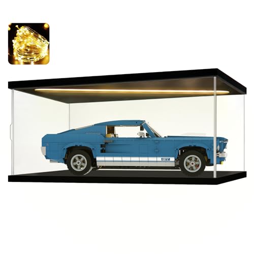 Acrylic Display Case for Collectibles Clear Acrylic Boxes for Display Action Figures Car Model Lego Set 10265 Display Case Dustproof Storage Box(Black-Solid Yellow; 15.7*7.9*5.9 inch) - color: Black-solid Yellow, size: 15.7*7.9*5.9 inch