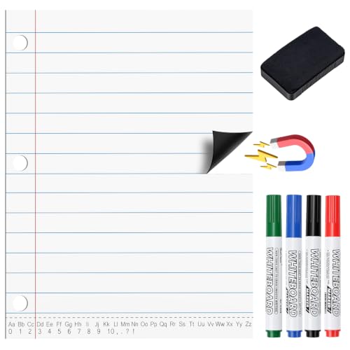 Meetory Giant Magnetic Dry Erase Notebook Paper, 17" x 22"