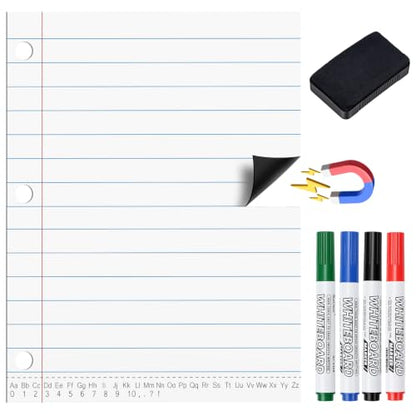Meetory Giant Magnetic Dry Erase Notebook Paper, 17" x 22"