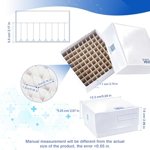 81-Well Cryo Boxes, Plastic Coating, 3 Inch Height, Case of 20 - size: 3 in,81-well