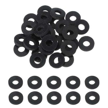 uxcell 20 Pcs M6.4 Rubber Flat Washers 6.4mm ID 15.9mm OD 3mm Thick Plain Washer Grommets Plastic Sheet Gasket Fastener Sealing Spacer Gasket Ring Water Hose Washers, Black - size: 6.4mm x 15.9mm x 3mm