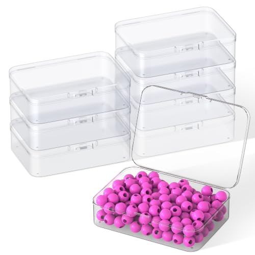 8 Pack 3.74 x 2.56 x 1.02 inch Clear Plastic Storage Containers with Lids - color: 8 PCS, size: 9.5 x 6.5 x 2.6 inch