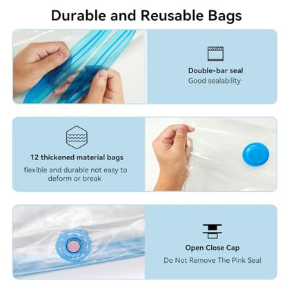 Creality 3D Printer Filament Storage, 12 Pack Vacuum Bags 35 x 35CM Reusable Transparent Sealed Bags, Dust Proof Humidity Resistant Keeping Filament Dry - color: 12 Pack Vacuum Bags