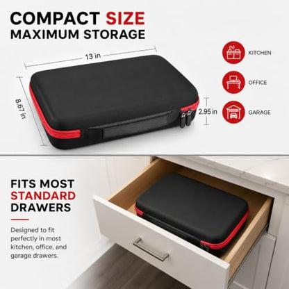 Comecase Battery Organizer with Tester for 162 AA AAA C D 9V Batteries - size: Large 162+Batteries