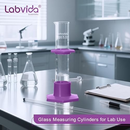4pcs Graduated Cylinder and Brush Set,10ml 25ml 50ml 100ml, LVE002 - color: glass cylinders