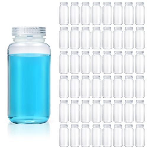 Tatuo 48 Pcs 33 oz 1000ml Polypropylene Reagent Bottle Plastic Sample Bottles with Screw Caps Translucent PP Sample Containers with Lid for Liquids, Laboratory, Storage at Home (Clear) - color: Clear, size: 33 oz 1000ml