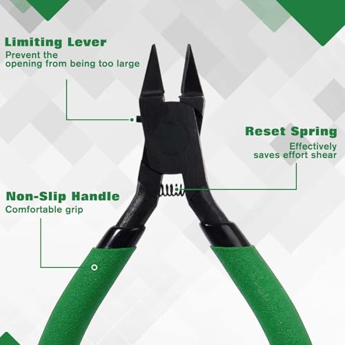 Model Nippers 4.3 Inch Cutter Making Tools Ultra-thin Single-edge Model Tools for Beginners Building Repairing and Fixing Miniature with Sanding Strip Replacement Spring and Leather Case