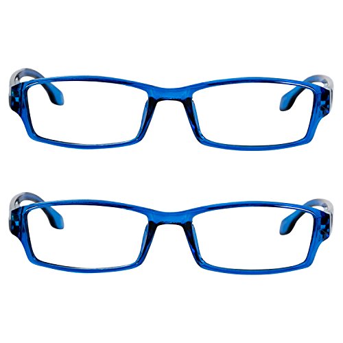 TruVision Readers OTC Reading Glasses for Men and Women, 9501HP - 2 Pack - color: 01hp-2-blue