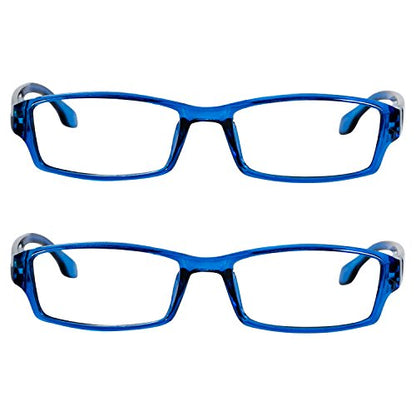 TruVision Readers OTC Reading Glasses for Men and Women, 9501HP - 2 Pack - color: 01hp-2-blue