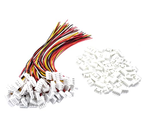 60 Pairs 26AWG 200mm JST XH 2.54mm Pitch 4 Pin Female Connector and Male Plug Wire Cable for RC Toys PCB LED Strips Household Appliances - size: 2.54mm Pitch-4Pin-20cm