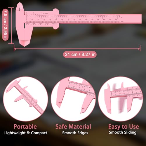 0-6 Inch/150mm Vernier Plastic Caliper Measuring Ruler,Pink - color: Pink