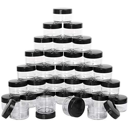 100 Count Small Sample Containers Makeup Jars 15 Gram Cosmetic Containers with Lids Black Traveling Jars Empty Bottles for Toiletries - color: Black, size: 15g (100 Count)