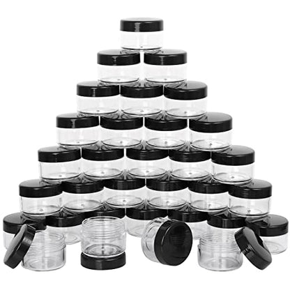 100 Count Small Sample Containers Makeup Jars 15 Gram Cosmetic Containers with Lids Black Traveling Jars Empty Bottles for Toiletries - color: Black, size: 15g (100 Count)