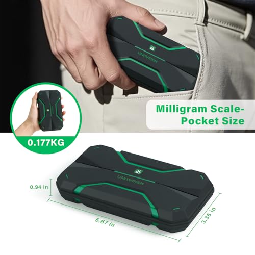 UNIWEIGH Milligram Scale Precision 0.001g/50g mg Scale for Weighing Powders - color: Green