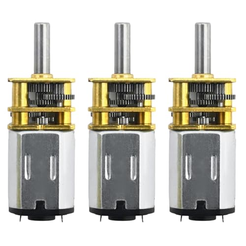 VIKKSAER 3Pcs DC 6V 100RPM 6mm N20 Singel Shafts High Torque Speed Reduction Motor with Metal Gearbox, Mini Metal Gearwheel Gear Motor, Micro Motor for DIY RC Toys