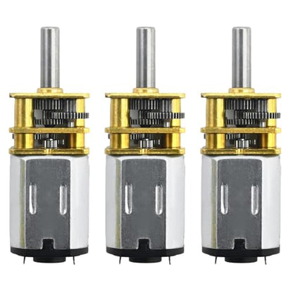 VIKKSAER 3Pcs DC 6V 100RPM 6mm N20 Singel Shafts High Torque Speed Reduction Motor with Metal Gearbox, Mini Metal Gearwheel Gear Motor, Micro Motor for DIY RC Toys