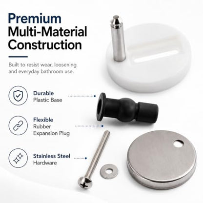 2 Sets Toilet Seat Fixing Screws and Hinges for Top Mount - size: 55mm/2.17inch