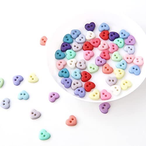 6mm / 0.24" Tiny Heart Shape Buttons, Micro Mini Buttons, Perfect for Doll Clothes (10PCS) - color: Dark Purple