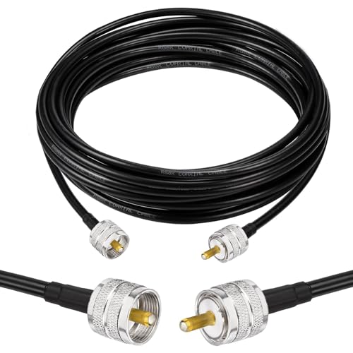 Superbat PL259 Cable 25ft RG8X Coaxial Cable PL-259 UHF Male Coax Jumper - size: 25 ft RG8X Cable