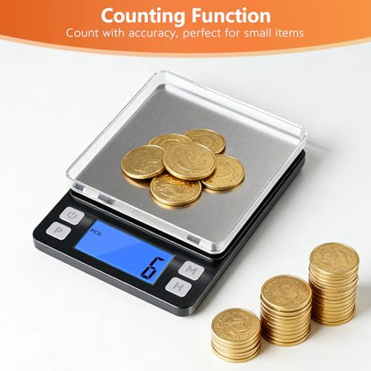 BOMATA Digital Jewelry Scale, 1000g×0.01g High Precision Gram Scale - color: Black
