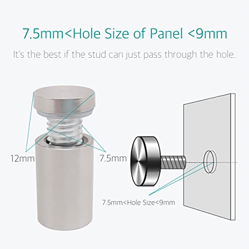 Lantee 20 Pcs Sign Standoffs, 1/2 x 2 Inch (12x50mm) Stainless Steel Standoff Screws, 45mm Extra Long Barrel Wall Mount Hardware for Acrylic & Glass Signs, Brushed Finish Slim Bulk Pack - color: Silver, size: 1/2" x 2" / 12 x 50mm