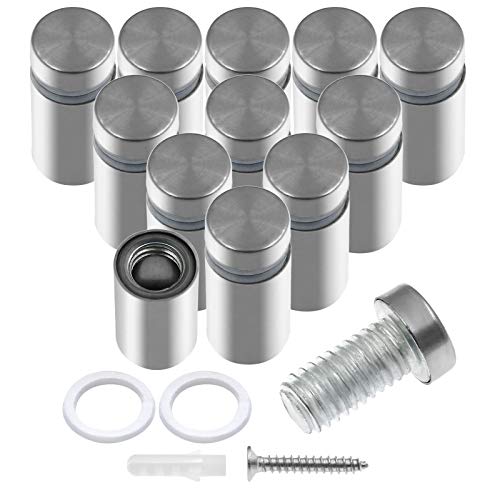 Luomorgo Stainless Steel Standoff Screws, 1/2" x 1", Silver, 12 Pcs - color: Silver, 12 Pcs, size: 1/2" x 1" / 12mm x 25mm
