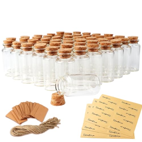OurWarm 32 pcs 40ml Potion Bottles, Small Glass Bottles with Cork Lids - size: 32pcs - 40ml