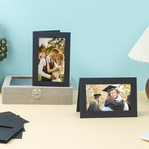 Silunkia 60 Packs Black Photo Frame Cards with Envelopes for 4 x 6 Picture - color: Black, size: 4x6
