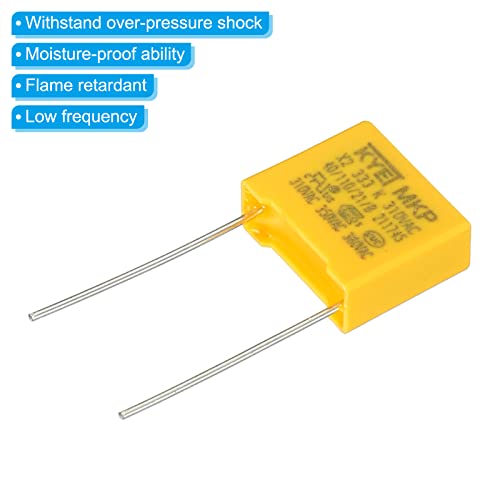 PATIKIL Safety Capacitors, 10 Pack 0.033uF AC 310V 10mm Pin Pitch 13x11x5mm Polypropylene Film Capacitor Assortment Kit for DIY Electronic Products - style: 0.033 uF