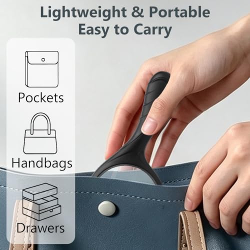 2 PCS Handheld Magnifying Glass Set, 3X & 5X Optical Glass Magnifier