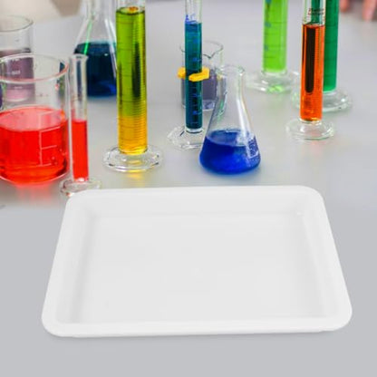 ULTECHNOVO 3Pcs Lab Tray Chemical Resistant Leak Proof 9.6x7.2x3.1in - color: Whitex3pcs, size: 9.7" x 9.7" x 3.2"