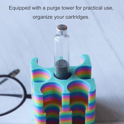 PIAOLGYI Holder for 3ml Vials or Cartridge,3ml Cartridge Holder with Purging Station - color: Colorful